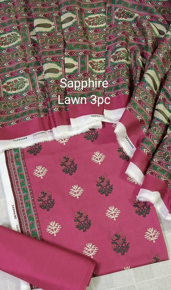 SAPPHIRE Unstitch Lawn 3pc - Image 4