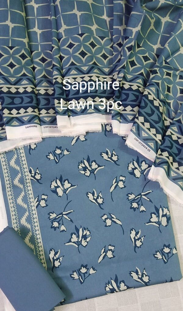 SAPPHIRE Unstitch Lawn 3pc - Image 5